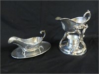 Two Silver Plate Gravy
