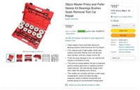 OF3112  Master Press and Puller Sleeve Kit 28pcs