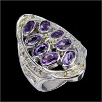 Natural Amethyst & Sapphire Ring