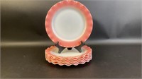 Vintage Pink  Ruffle Edge Plates