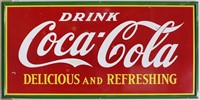 LARGE DRINK COCA-COLA PORCELAIN ADVERTISING SIGN