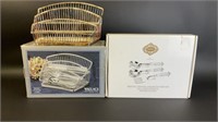 Shannon Crystal Servers& Wallace Silverplate Caddy
