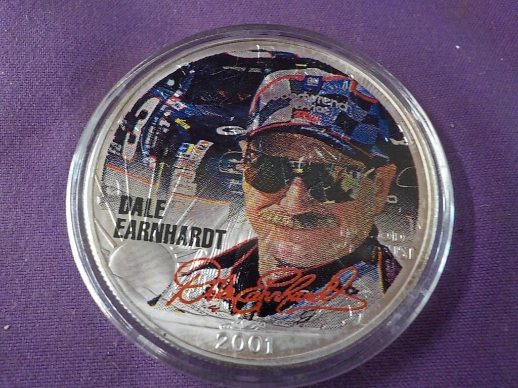 2001 Silver Dale Earnhardt coin 1 oz.