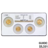 1909-1935 World Gold Coins 0.8oz [4 Coins] NGC