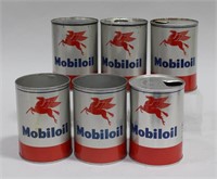 MOBILOIL MOTOR OIL CANS (6)