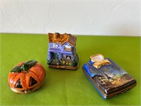 Limoges Ceramic Trinket Boxes, Halloween & Paris