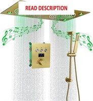 $799  LED Rain Shower  24.5X12.5in  Gold
