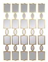 Geometrical Gold Mirrored Wall Decor Set of 5