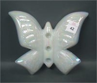 Fenton White Opaque Butterfly Candle Holdler