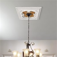 White and Gold Four Leaf Clover Square Chandelier