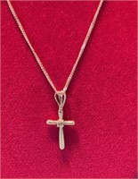 Sterl.Silver Cross Pendant on 18" Sterling Chain