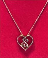 Sterling Silver Heart Pendant on 16" Sterl. Chain