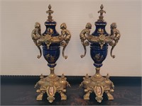 Pair of Brevettato Decorative Urns