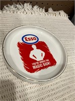 Esso gas advertising round ashtray/plate