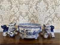 Modern decorative blue and white porcelain