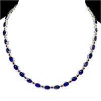 Natural Royal Blue Sapphire & Rhodolite Garnet Nec