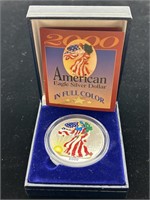 Colorized Silver American Eagle in Box