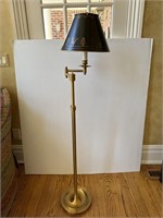 Polished brass floor lamp