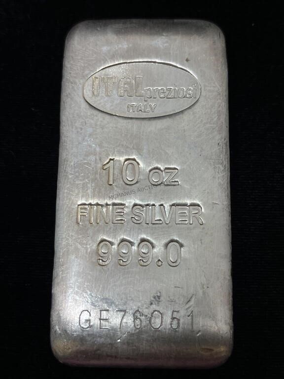 10ozt .999 Fine Silver Bar - Italy