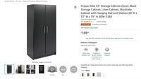 M9628  32 Storage Cabinet Closet Black