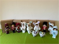9 Mimsy Holiday Dolls, Christmas & Easter