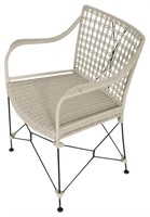 Iron Tulip Armchair with Rope Tied Seat and Backre
