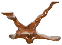 Free Form Natural Mahogany Stand 46.5"W x 26.5"D
