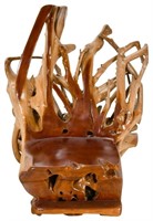 Natures Throne Teak Root Chair 68"H
