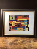 MUSIC NOTES ABSTRACT FRAMED ART