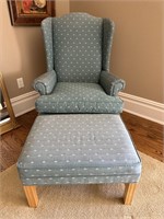 Taylor King wing chair and ottoman