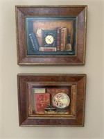 Pair modern paintings on canvas