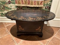 Modern paint decorated table/ bench 
19 inches