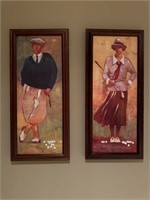 Pair Modern Golf prints on canvas