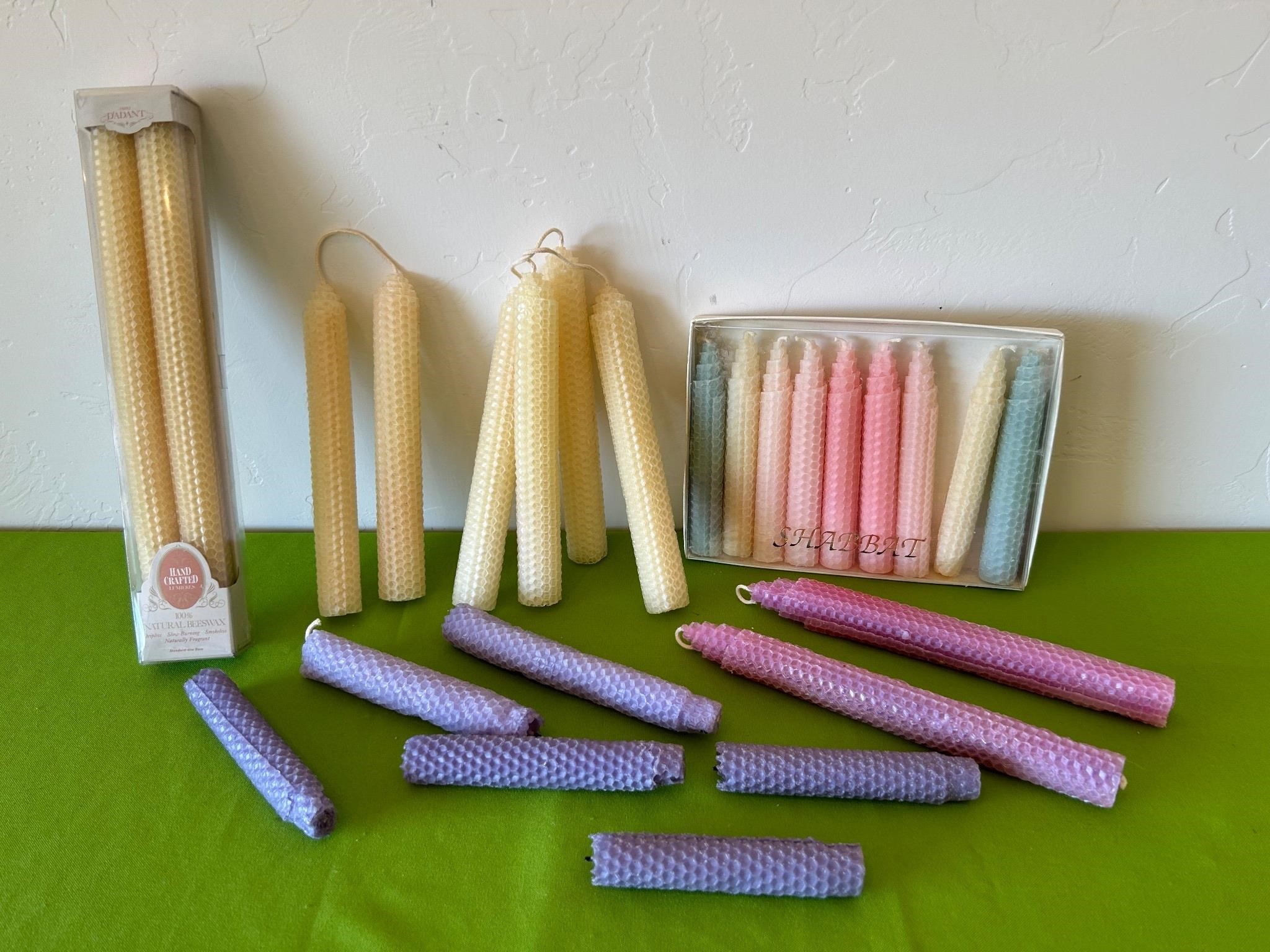 Rolled Beeswax Taper Candles, Various Sizes