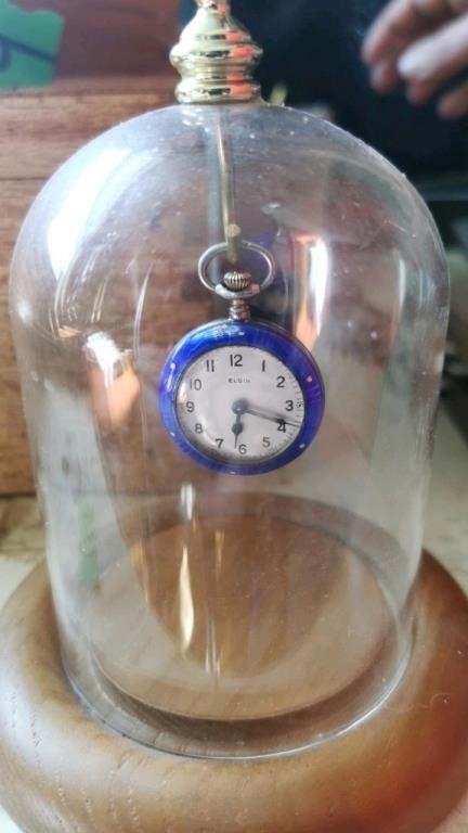 Elgin ladies pocket watch with glass dome