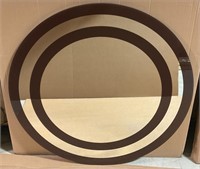Round Concentric Brown Frameless Mirror