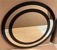 Round Concentric Black Frameless Mirror