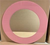 Round Pink Frameless Mirror