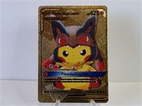 Pokemon Card Rare Gold Pikachu Mega Lucario