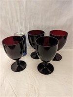 4 Anchor Hocking Monarch Water Goblets