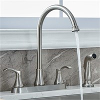3 Hole or 4 Hole Two Handle Kitchen Faucet with