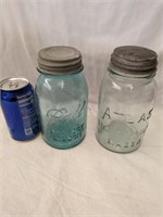 #10 Quart Blue Ball & Atlas Green/Blue Quart Jar
