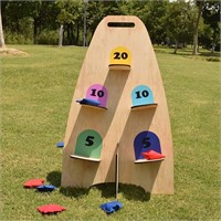 Vertical Cornhole Game with 8pcs Bags Wood Bean