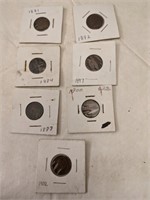 1881, 84, 88, 92, 97, 1900, 02 Indian Head Cents
