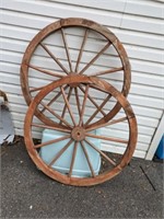 2 Decorative Wooden Wheels 36" dia