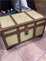 VINTAGE WICKER CHEST FILLED WITH TOYS -NO SHIP!!