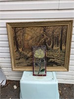 Vintage Picture and Stained Glass Rose