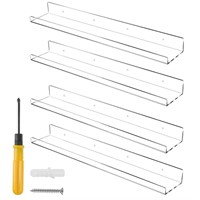 24 Inch Clear Floating Shelves 4 Pack Acrylic