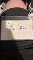 Willie Mays Autographed index card