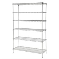 $129  6-Tier Chrome Wire Shelving Unit (48x72x18in